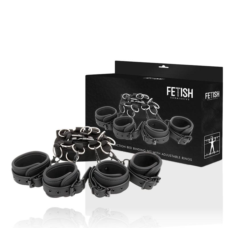 FETISH SUBMISSIVE CONJUNTO DE LACOS DE CAMA DE LUXO COM FORRO DE NOPRENE