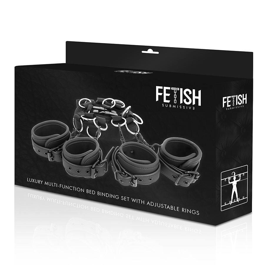 FETISH SUBMISSIVE CONJUNTO DE LACOS DE CAMA DE LUXO COM FORRO DE NOPRENE