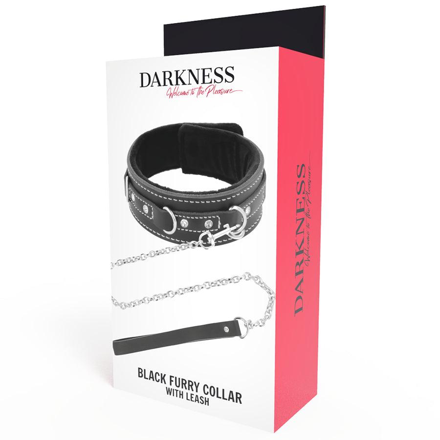 DARKNESS COLAR DE COURO DE ALTA QUALIDADE COM TRELA