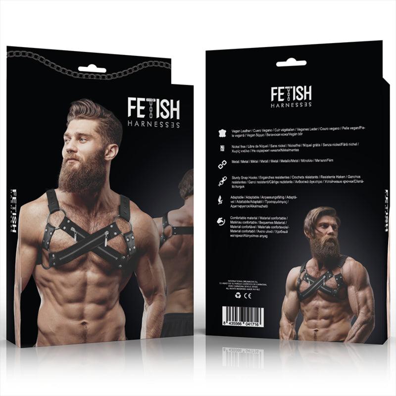 FETISH SUBMISSIVE ATTITUDE ARNeS DE NEOPRENE AJUSTVEL CROSS OVER PEITO BULLDOG COM ZiPERS PARA HOMENS