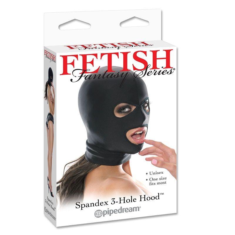 FETISH FANTASY SERIES CAPUZ DE 3 FUROS SPANDEX