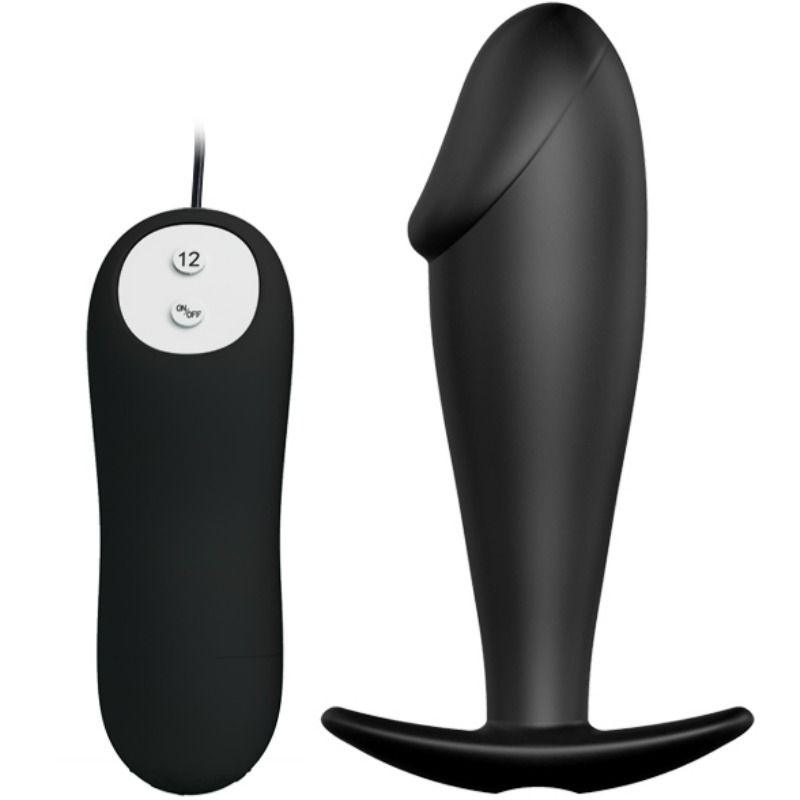 PRETTY LOVE SILICONE ANAL PLUG FORMA DE PeNIS E 12 MODOS DE VIBRAO PRETO