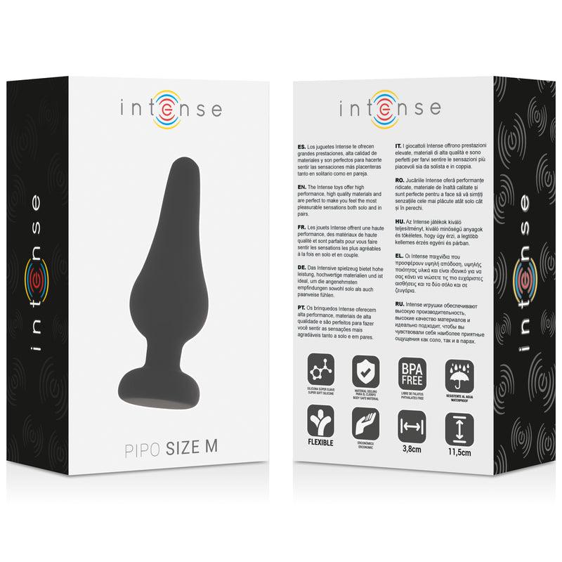 INTENSE PLUG ANAL PIPO M SILICONE PRETO 11 CM