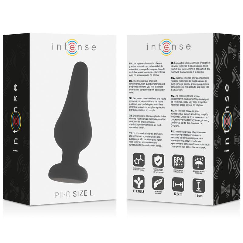 INTENSE PLUG ANAL PIPO L SILICONE PRETO 13 CM