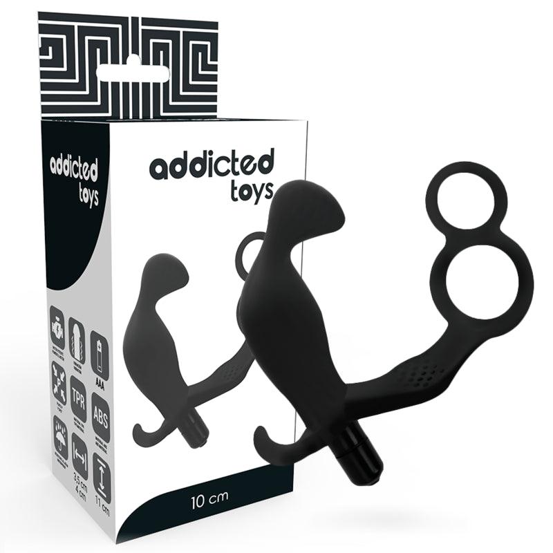 ADDICTED TOYS PLUG ANAL COM ANEL DE PeNIS DUPLO E TESTiCULOS PRETO