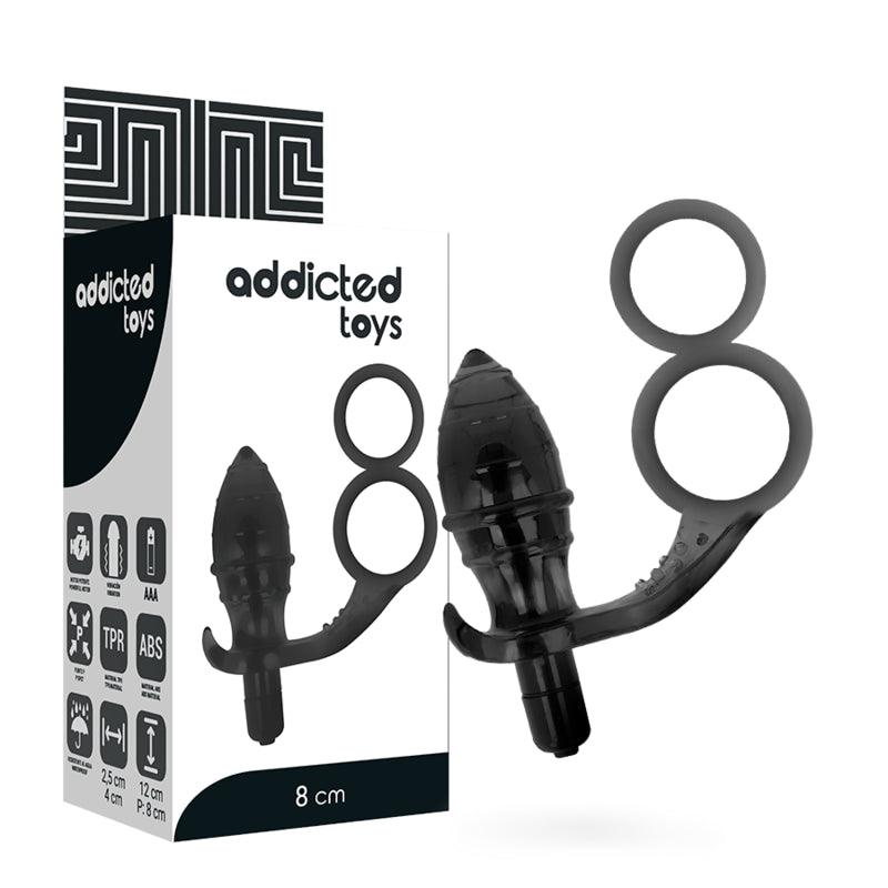 ADDICTED TOYS PLUG ANAL COM ANEL DUPLO PRETO