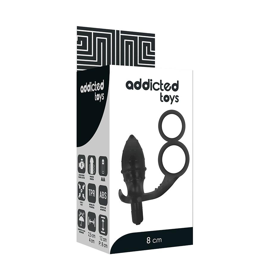 ADDICTED TOYS PLUG ANAL COM ANEL DUPLO PRETO