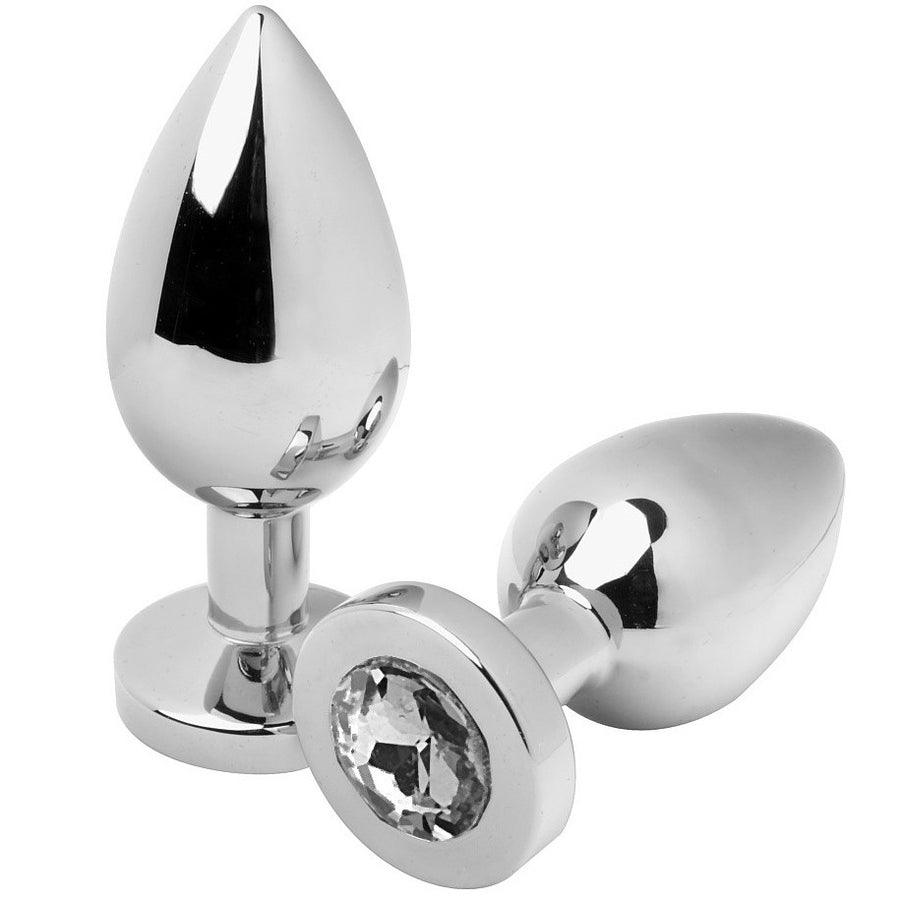 METAL HARD PLUG ANAL DIAMANTE MeDIO TRANSPARENTE 762CM