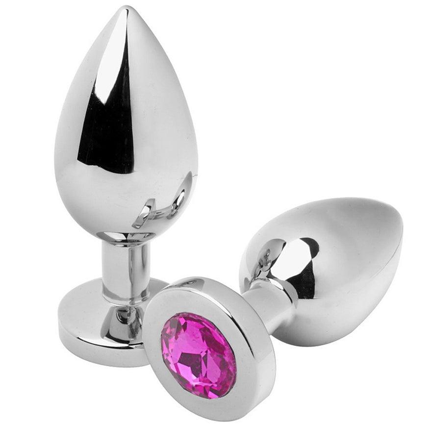 METAL HARD PLUG ANAL DIAMANTE ROSA PEQUENO 571CM