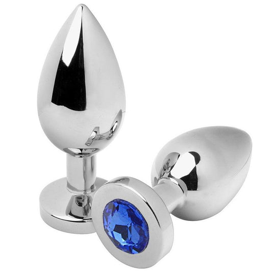 METAL HARD PLUG ANAL DIAMANTE AZUL MeDIO 762CM