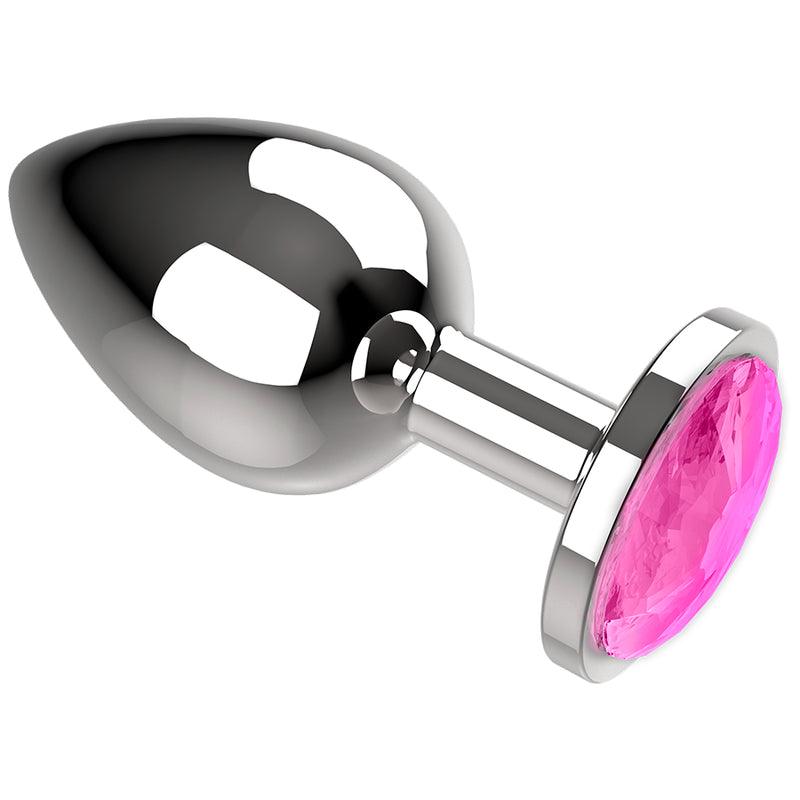 COQUETTE TOYS ANAL PLUG METAL COR ROSA TAMANHO L 4 X 9CM