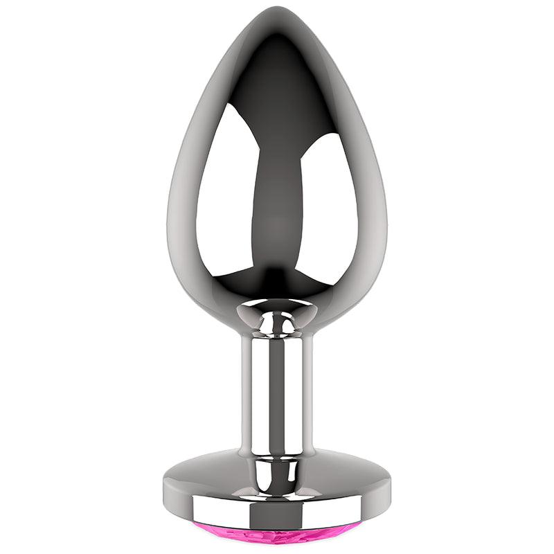 COQUETTE TOYS ANAL PLUG METAL COR ROSA TAMANHO L 4 X 9CM