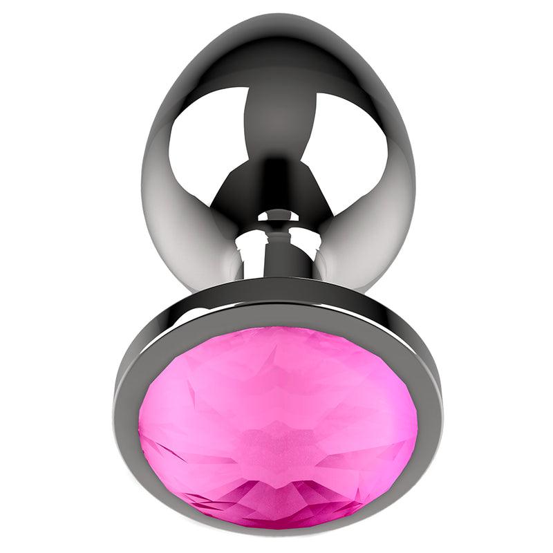 COQUETTE TOYS ANAL PLUG METAL COR ROSA TAMANHO L 4 X 9CM