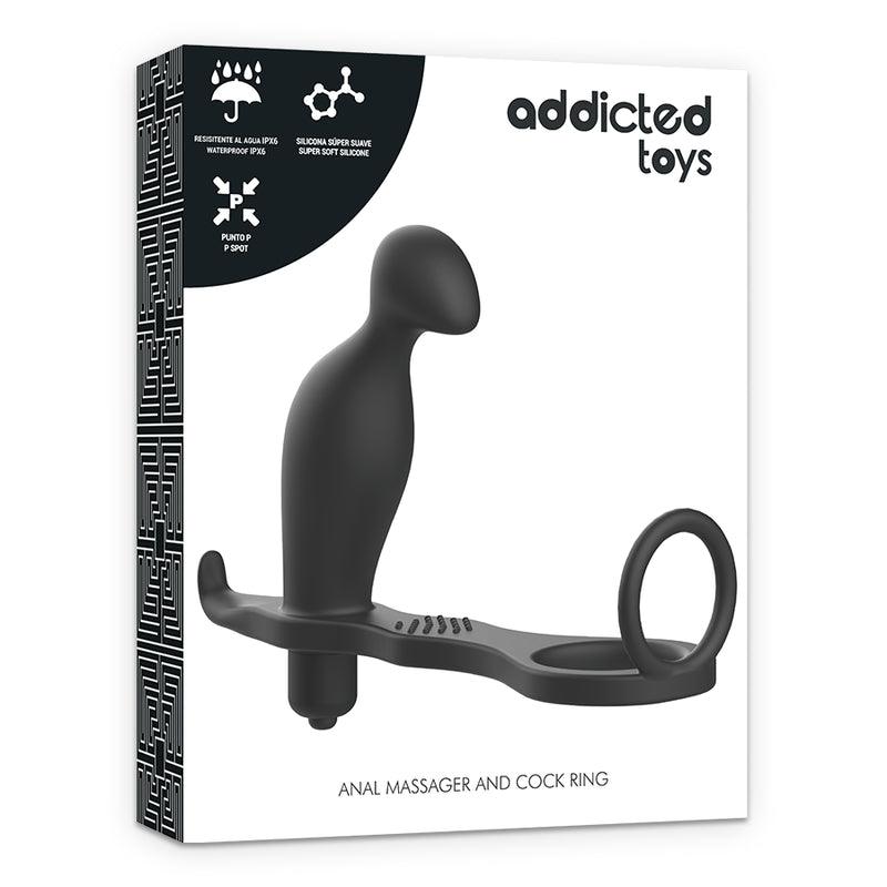 ADDICTED TOYS PLUG ANAL COM ANEL DE SILICONE PRETO 12 CM