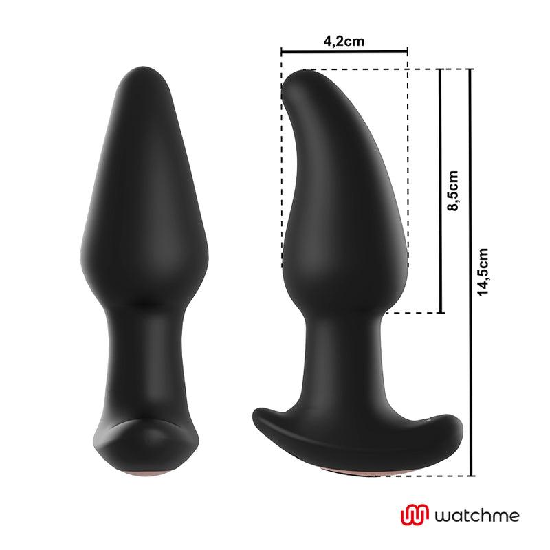 ANBIGUO VIBRADOR DE PLUG ANAL COM CONTROLE REMOTO WATCHME COM ROTACaO DE PeROLAS AMADEUS