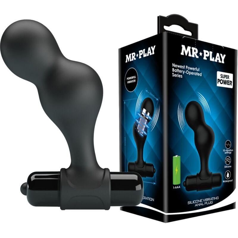 MR PLAY PLUG ANAL VIBRADOR DE SILICONE PRETO