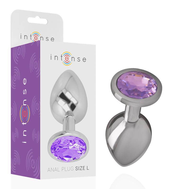 INTENSE PLUG ANAL DE METAL DE ALUMiNIO COM CRISTAL VIOLETA TAMANHO S