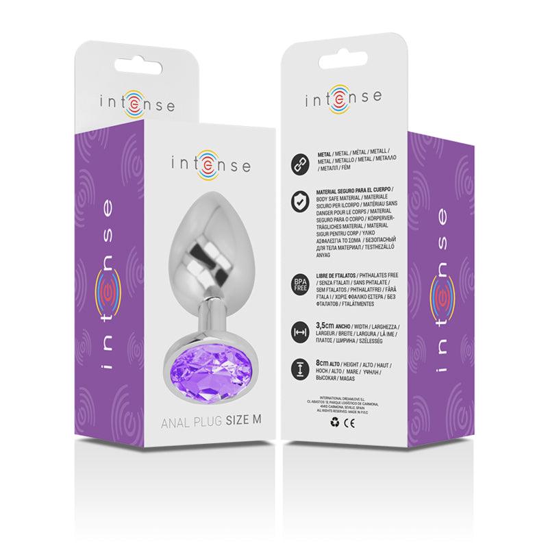 INTENSE PLUG ANAL DE METAL DE ALUMiNIO COM CRISTAL VIOLETA TAMANHO M