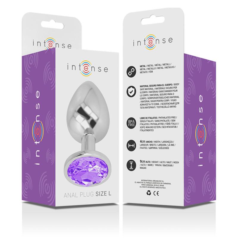 INTENSE PLUG ANAL DE METAL DE ALUMiNIO COM CRISTAL VIOLETA TAMANHO L