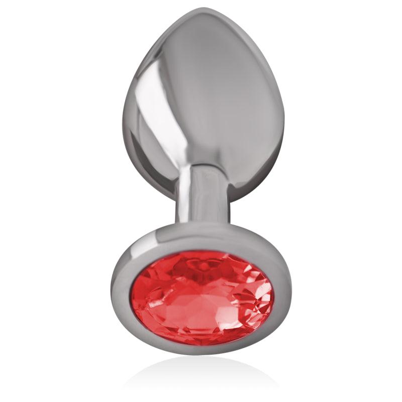 INTENSE PLUG ANAL DE METAL DE ALUMiNIO COM CRISTAL VERMELHO TAMANHO S