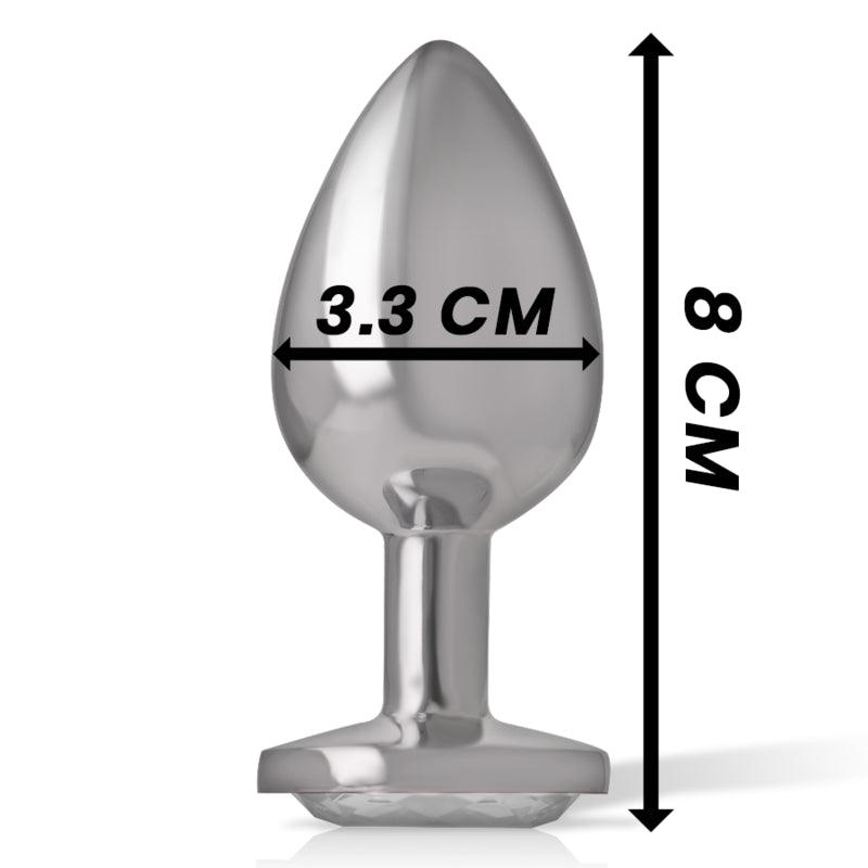 INTENSE PLUG ANAL DE METAL DE ALUMiNIO COM CRISTAL PRATA TAMANHO M