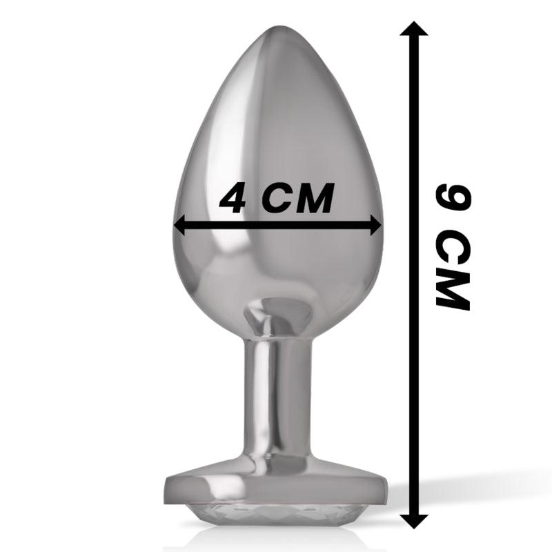 INTENSE PLUG ANAL DE METAL DE ALUMiNIO COM CRISTAL PRATA TAMANHO L