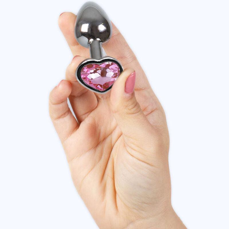 SECRETPLAY PLUG ANAL DE METAL FuCSIA CORAO PEQUENO TAMANHO 7 CM