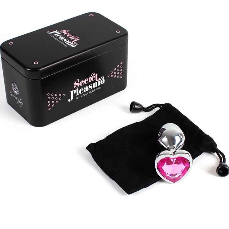 SECRETPLAY PLUG ANAL DE METAL FuCSIA CORAO PEQUENO TAMANHO 7 CM