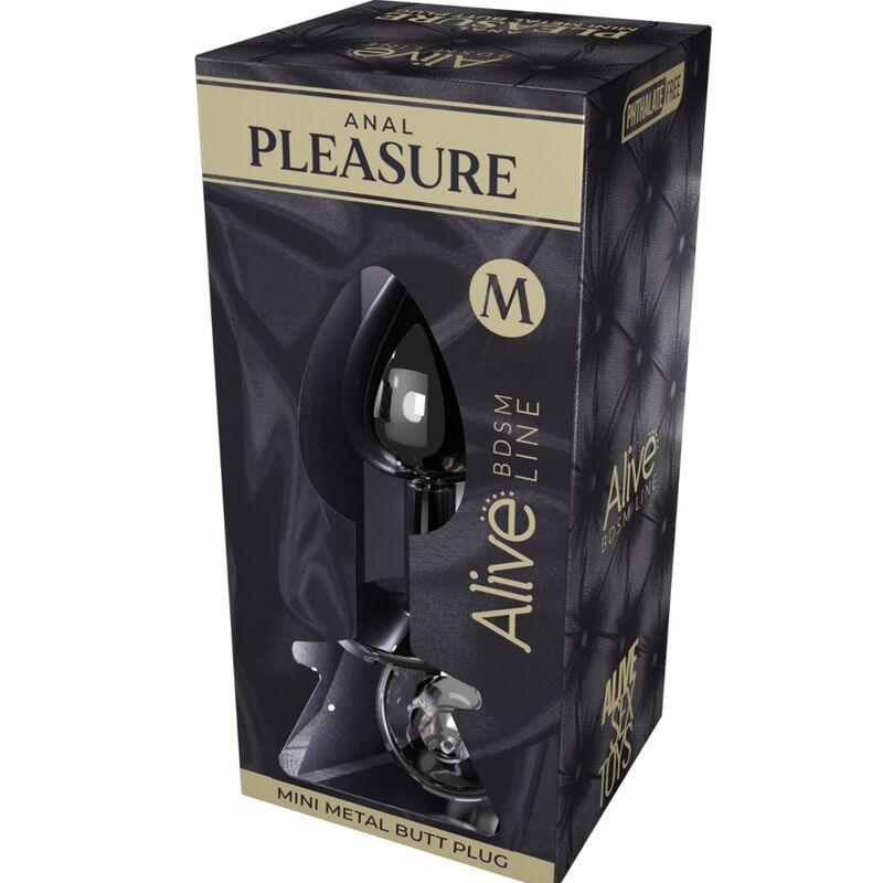 ALIVE MINI PLUG PRAZER ANAL METAL PRETO TAMANHO M