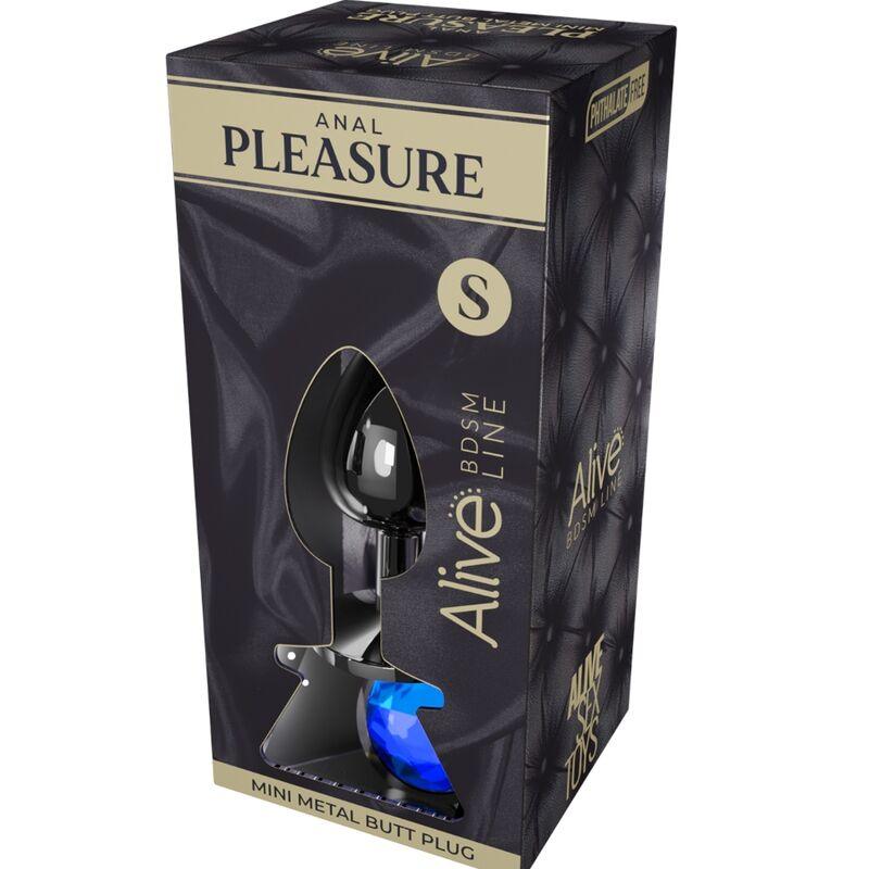 ALIVE MINI PLUG PRAZER ANAL METAL AZUL TAMANHO S