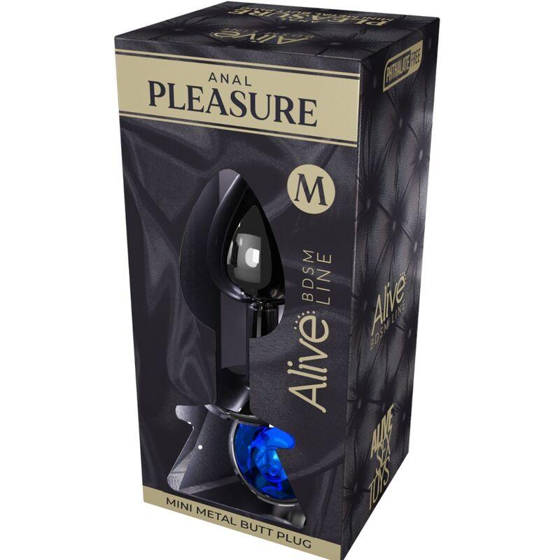 ALIVE MINI PLUG PRAZER ANAL METAL AZUL TAMANHO M