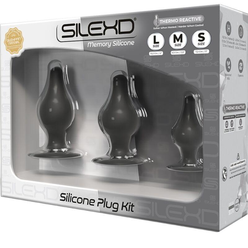 SILEXD KIT ANAL PLUG PREMIUM SILEXPAN SILICONE TERMOREATIVO TAMANHO S M L