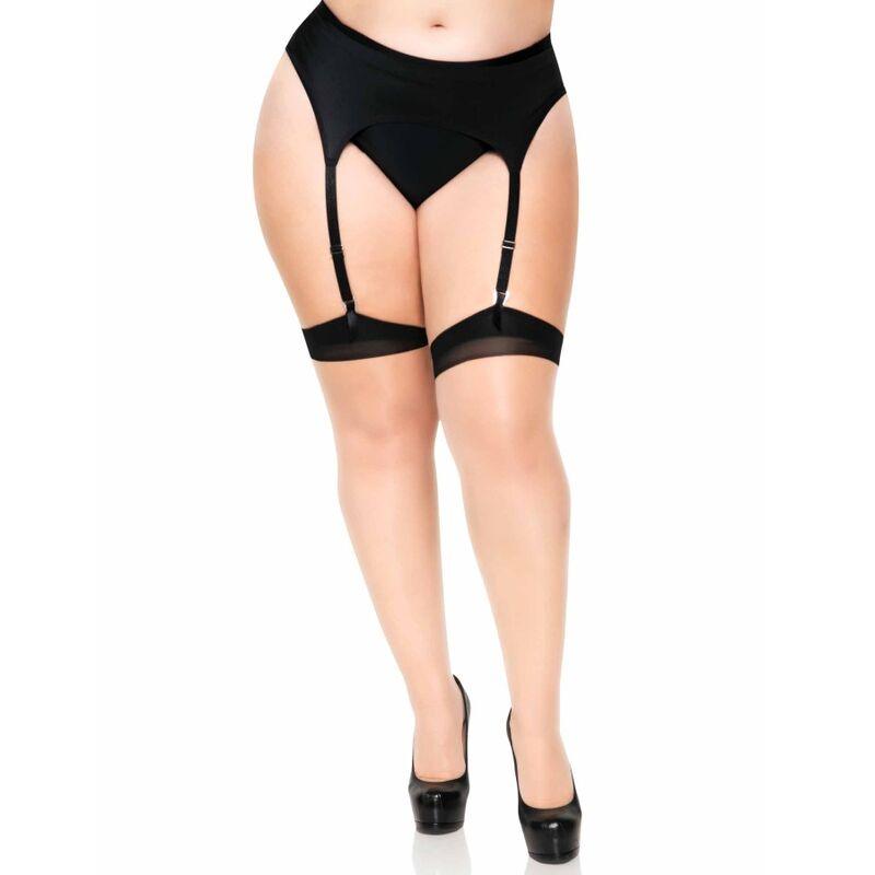 LEG AVENUE PLUS LYCRA SHEER 2 TONS COXA ALTA COM COSTURA TRASEIRA E SALTO CUBANO