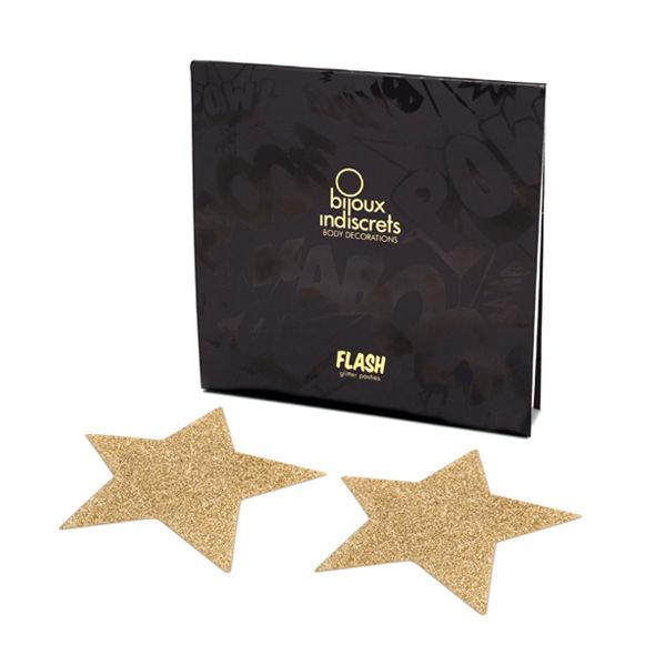 BIJOUX INDISCRETS FLASH GOLDEN STAR NIPPLE COVERS