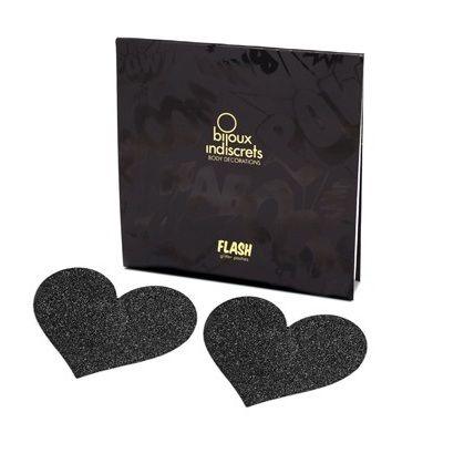 BIJOUX INDISCRETS FLASH BLACK HEART NIPPLE CUTS