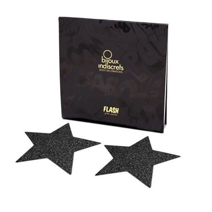 BIJOUX INDISCRETS BLACK STAR FLASH NIPPLE CAPS