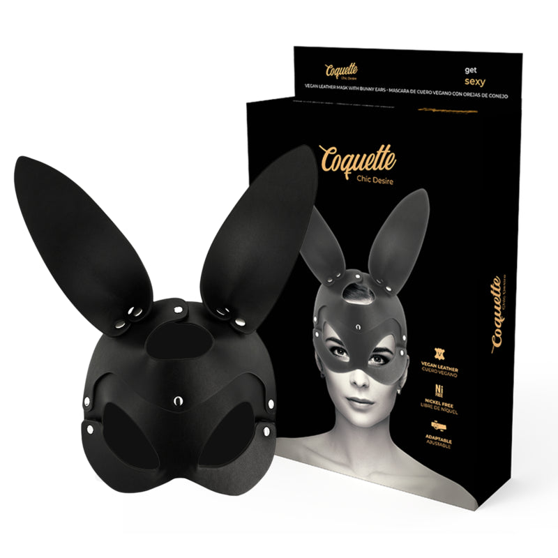 COQUETTE CHIC DESIRE MSCARA DE COURO VEGANO COM ORELHAS DE COELHO