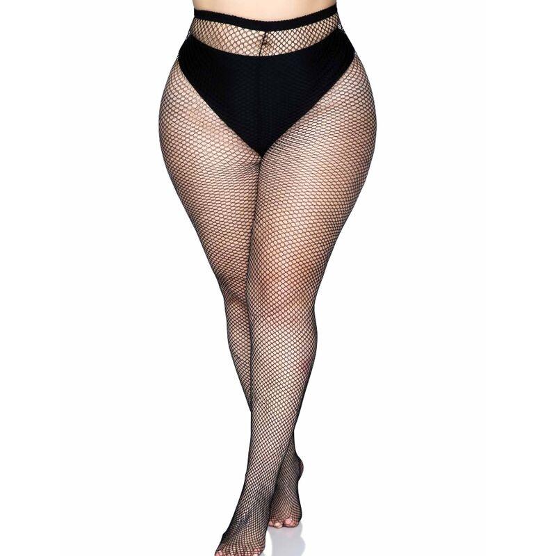 LEG AVENUE MEIA CALA BACKSEAM PRETA PLUS SIZE