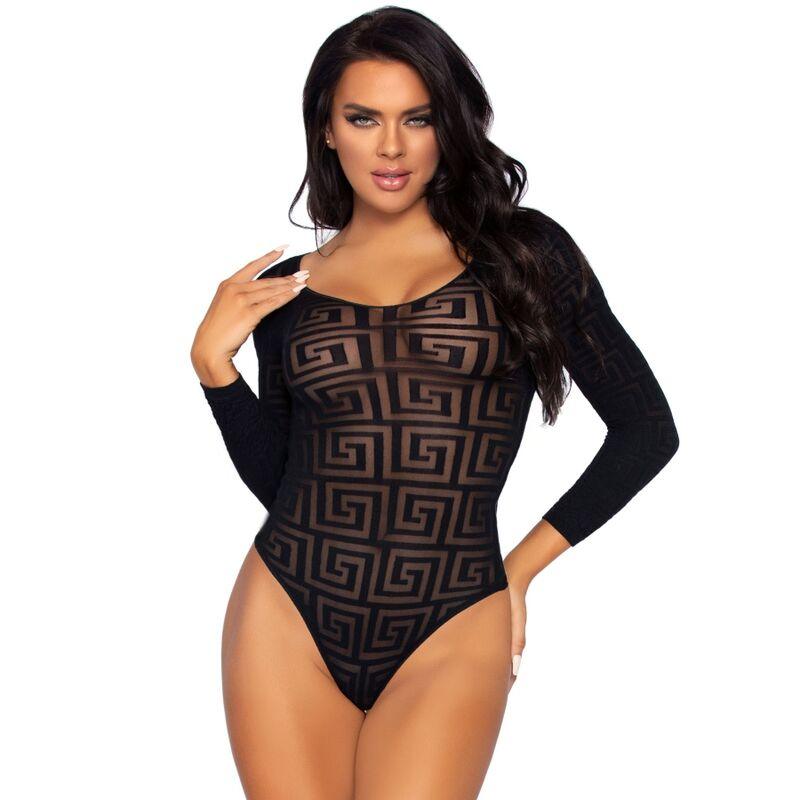 LEG AVENUE MOSAIC SNAP CROTH BODYSUIT TAMANHO uNICO