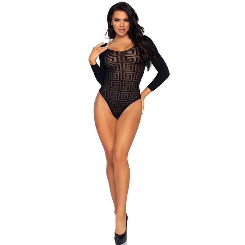 LEG AVENUE MOSAIC SNAP CROTH BODYSUIT TAMANHO uNICO