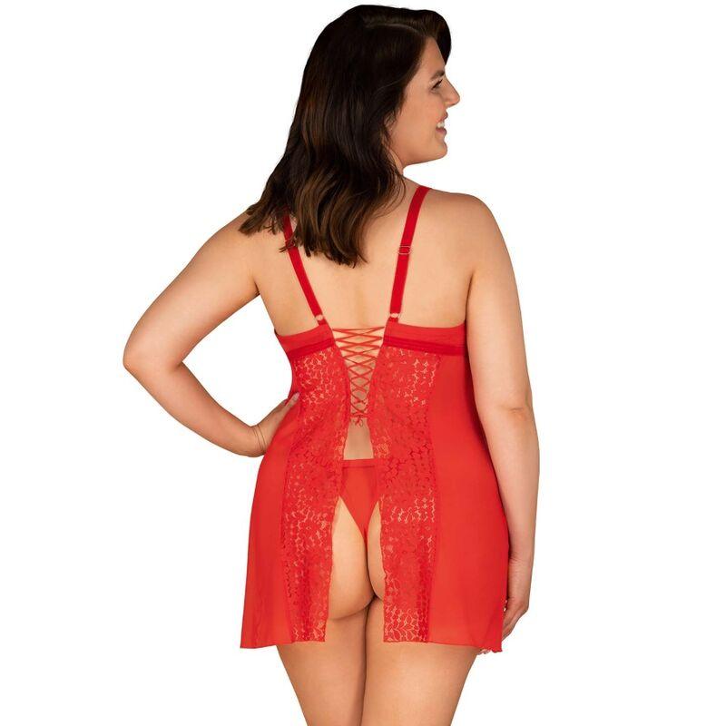 OBSESSIVE BLOSSMINA CHEMISE E TANGA 4XL 5XL