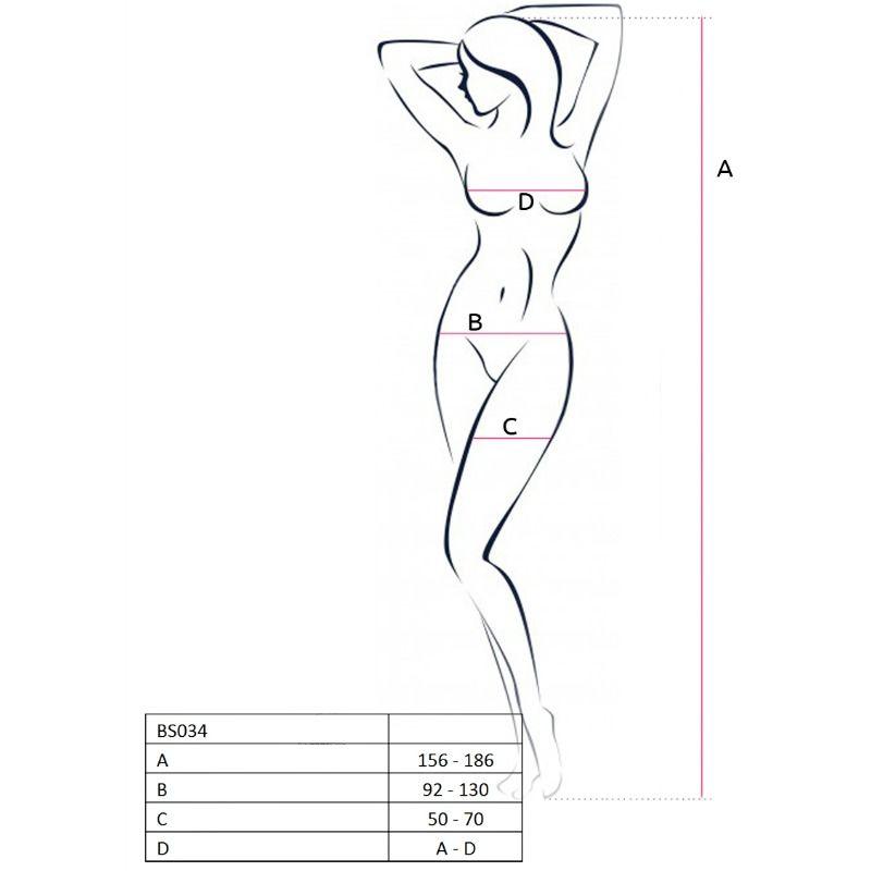 PASSION WOMAN BS034 BODYSTOCK BRANCO TAMANHO uNICO