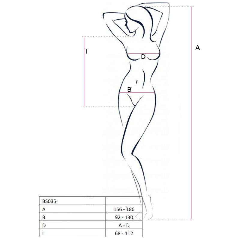 PASSION WOMAN BS035 BODYSTOCK BRANCO TAMANHO uNICO