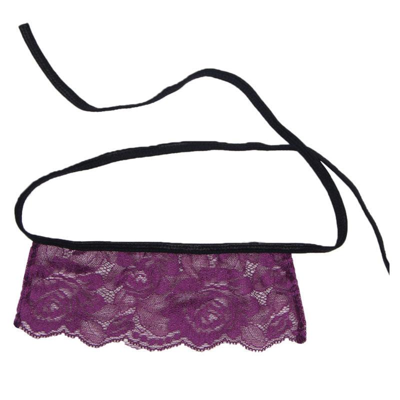 SUBBLIME CORSET THONG E BLINDFOLD PRETO E ROXO S M