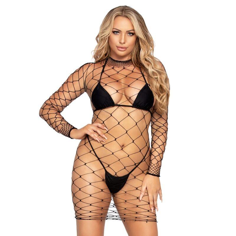 LEG AVENUE FENCE NET MINI VESTIDO TAMANHO uNICO