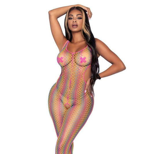 LEG AVENUE RAINBOW NET BODYSTOCKING TAMANHO uNICO