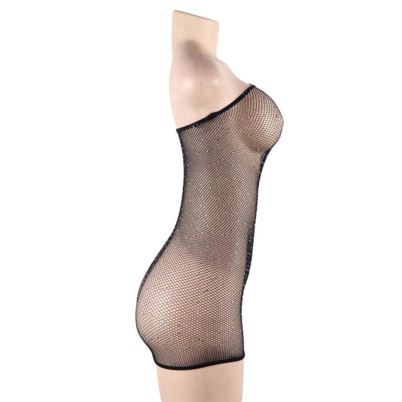 QUEEN LINGERIE VESTIDO CORPO REDE COM DIAMANTES S L