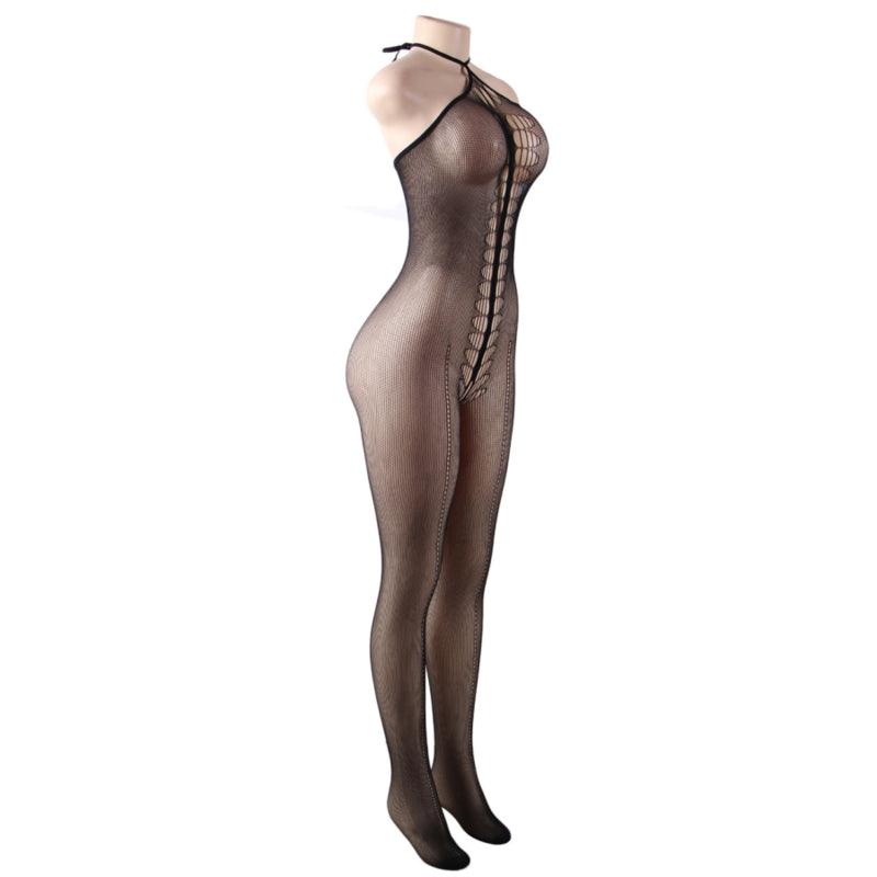 QUEEN LINGERIE HALTER NECK BODYSTOCKING S L