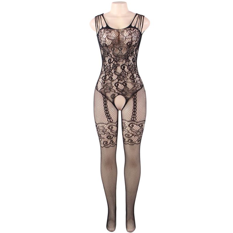 QUEEN LINGERIE BODYSTOCKING COM ABERTURA FLOR S L