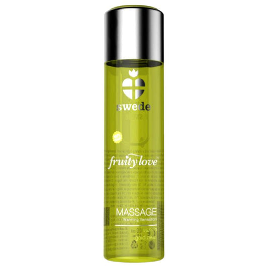 SWEDE FRUITY LOVE oLEO DE MASSAGEM EFEITO DE AQUECIMENTO BAUNILHA E PeRA DOURADA 120 ML